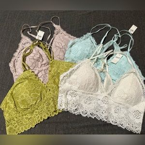 Aerie Lace padded Bralettes Top NWT LOT OF 4